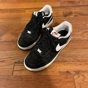 black and white suede low air forces